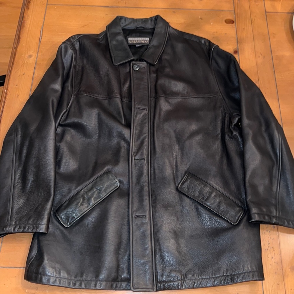 Mens “Structure” vintage leather jacket - size large